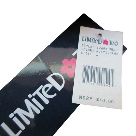 Limited Too Girls Sz 4 Set of three Long Sleeve Tees Stripe Solid Navy Pink - Picture 5 of 5